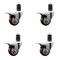 Service Caster 3'' Maroon Poly Swivel 1-5/8'' Expanding Stem Caster Set Total Lock Brake, 4PK SCC-EXTTL20S314-PPUB-MRN-158-4 - alternate 1